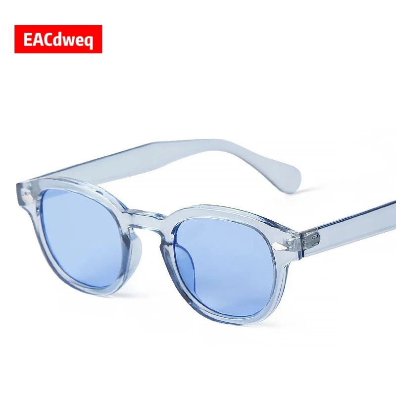 Women'S Fashion Eyeglasses - Modne Przezroczyste Niebieskie Okrągłe Okulary Przeciwsłoneczne