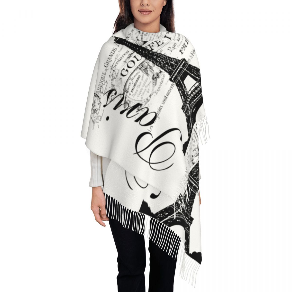 Women'S Fashion Paris - Niestandardowe drukowane Vintage wieża eiffla szalik
