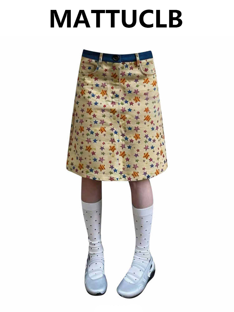 A-Line Skirt Midi - Letnie damskie spódnice midi, spódnice jeansowe,