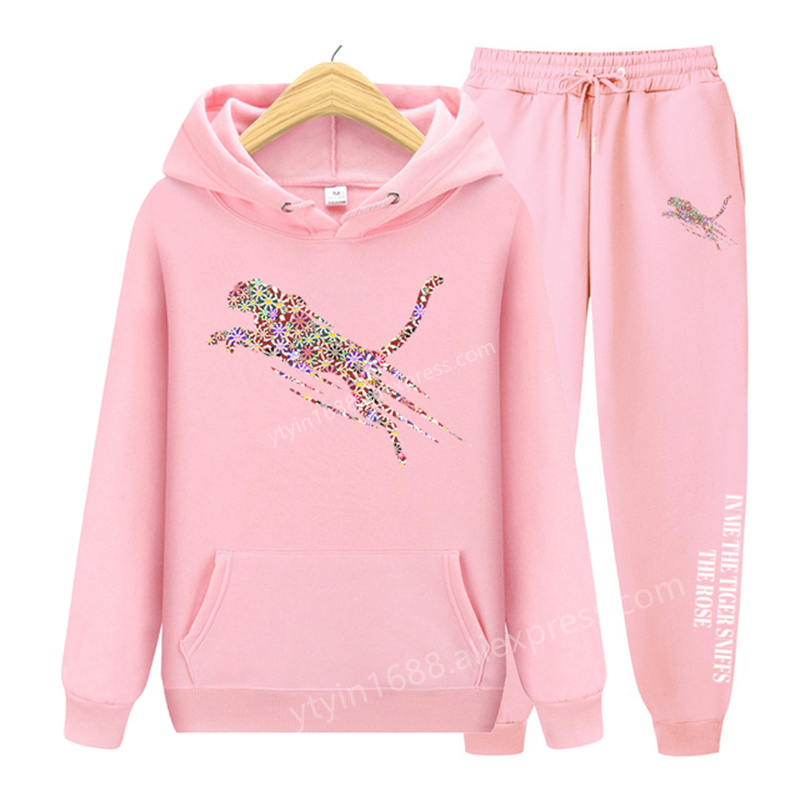 Hoodie Women Oversized - Damski dres estetyczne bluzy spodnie dresowe