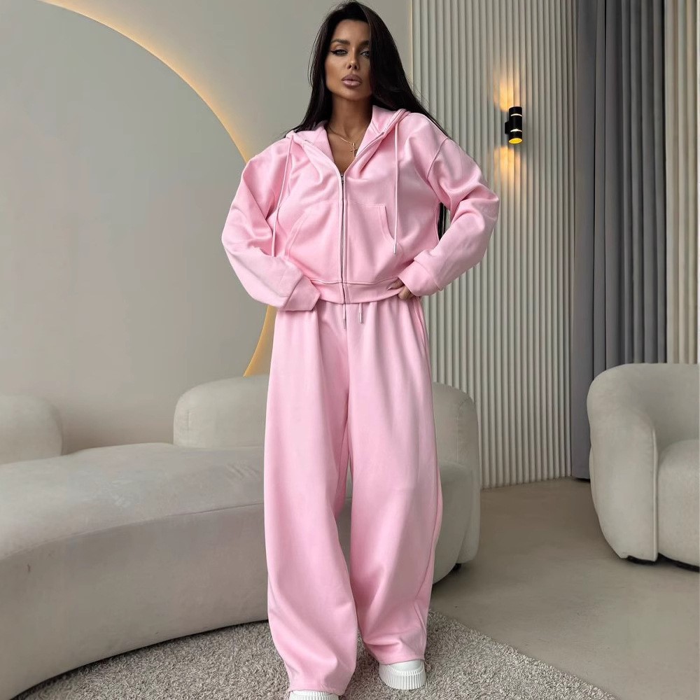 Wide Leg Palazzo Pants - Damski strój sportowy Bluza z kapturem