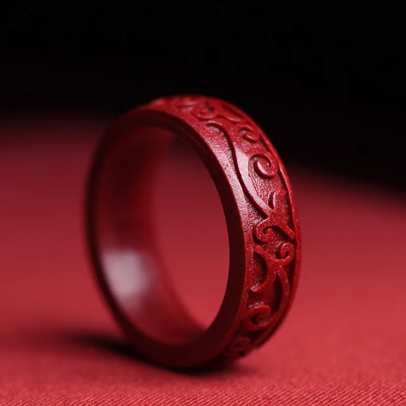 Women Fashion Jewellery - Naturalne autentyczne pierścionek cynobrowy prezent dziewczyna