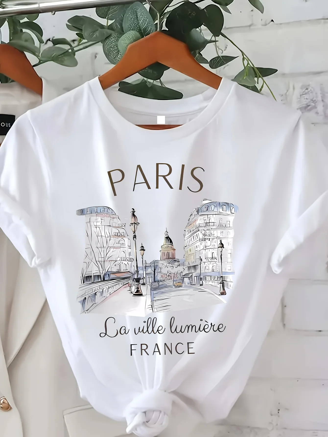 Women'S Fashion Paris - Modna koszulka z nadrukiem paryskim, damska