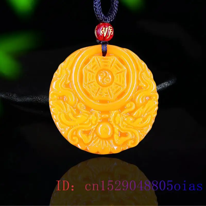 Women Fashion Jewellery - Żółty Jade wisiorek w kształcie smoka