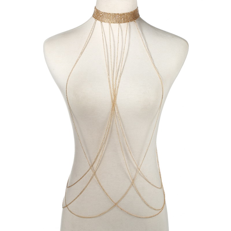 Women'S Fashion Harness - Łańcuszek do ciała w kolorze złotym