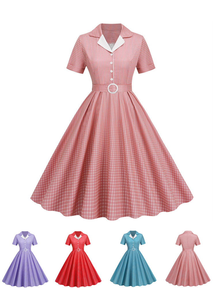 Women'S Fashion From The 60S - Sukienki damskie w kratę w stylu