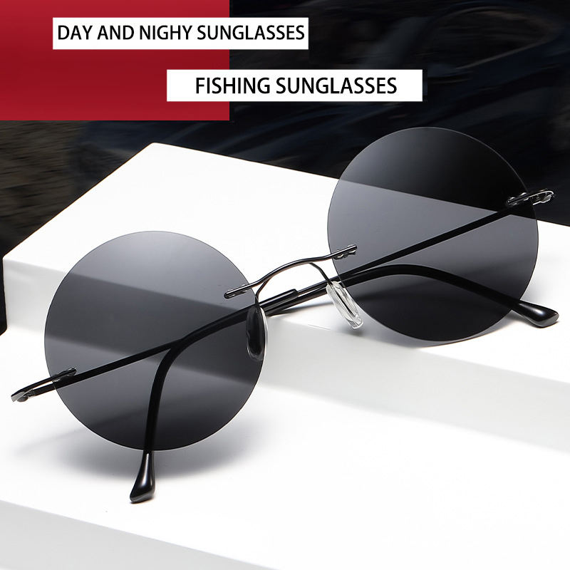 Women'S Fashion Eyeglasses - BOYSEEN Ultralekkie, spolaryzowane, okrągłe, bezramowe okulary