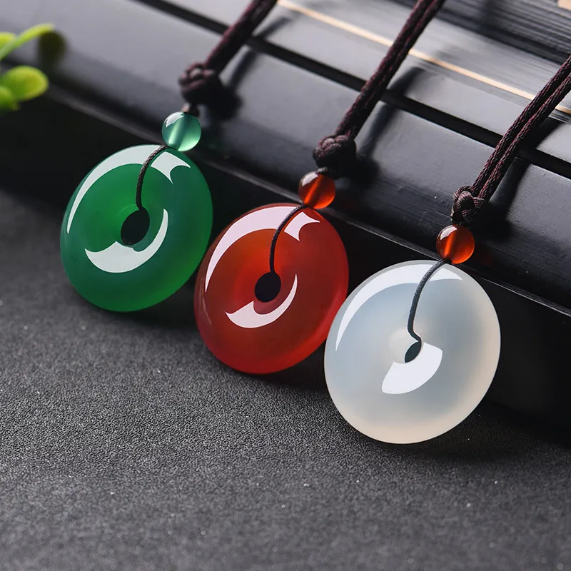 Women Fashion Jewellery - Naturalny wielokolorowy jadeitowy wisiorek w kształcie