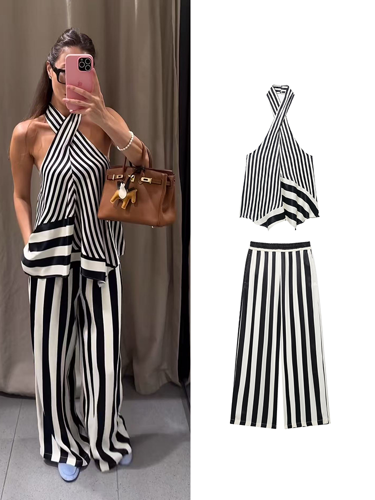 Wide Leg Palazzo Pants - Damski zestaw TFMLN 2026: Top typu