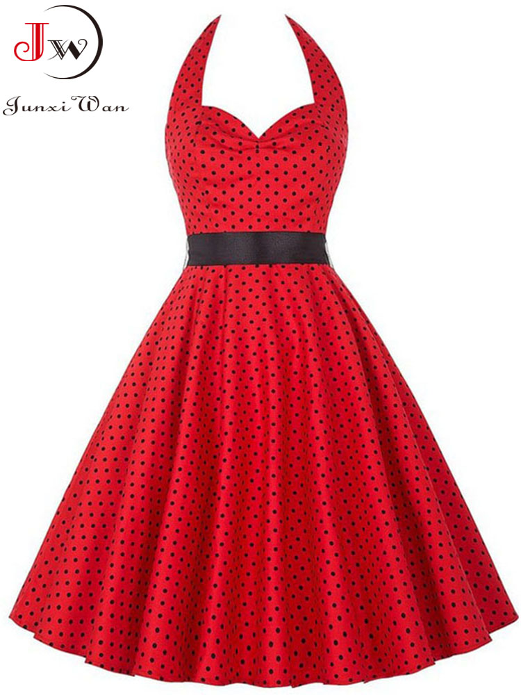 Women'S Fashion From The 60S - Kobiet lato Polka Dot sukienka Vintage