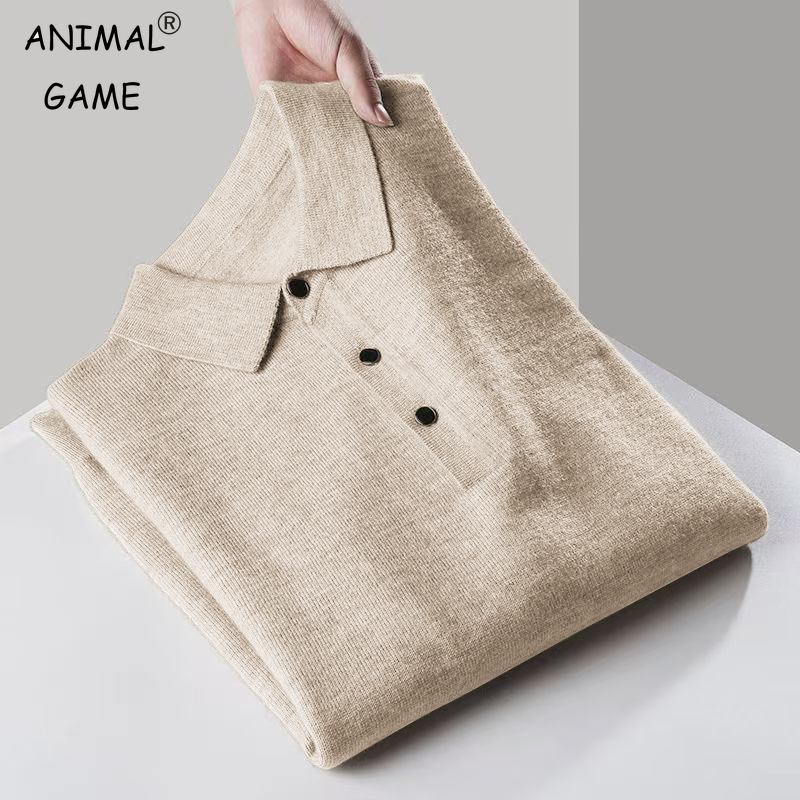 Ribbed Knit Sweater - Męski sweter z krótkim zamkiem błyskawicznym,