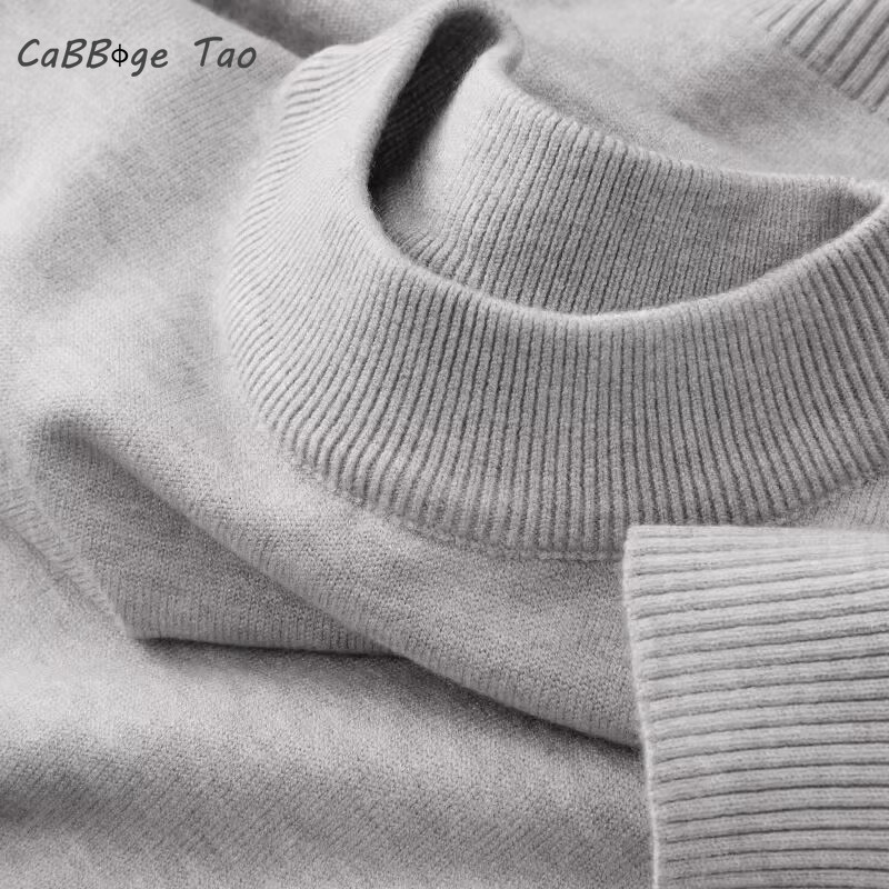 Ribbed Knit Sweater - Jesienny nowy męski sweter z golfem
