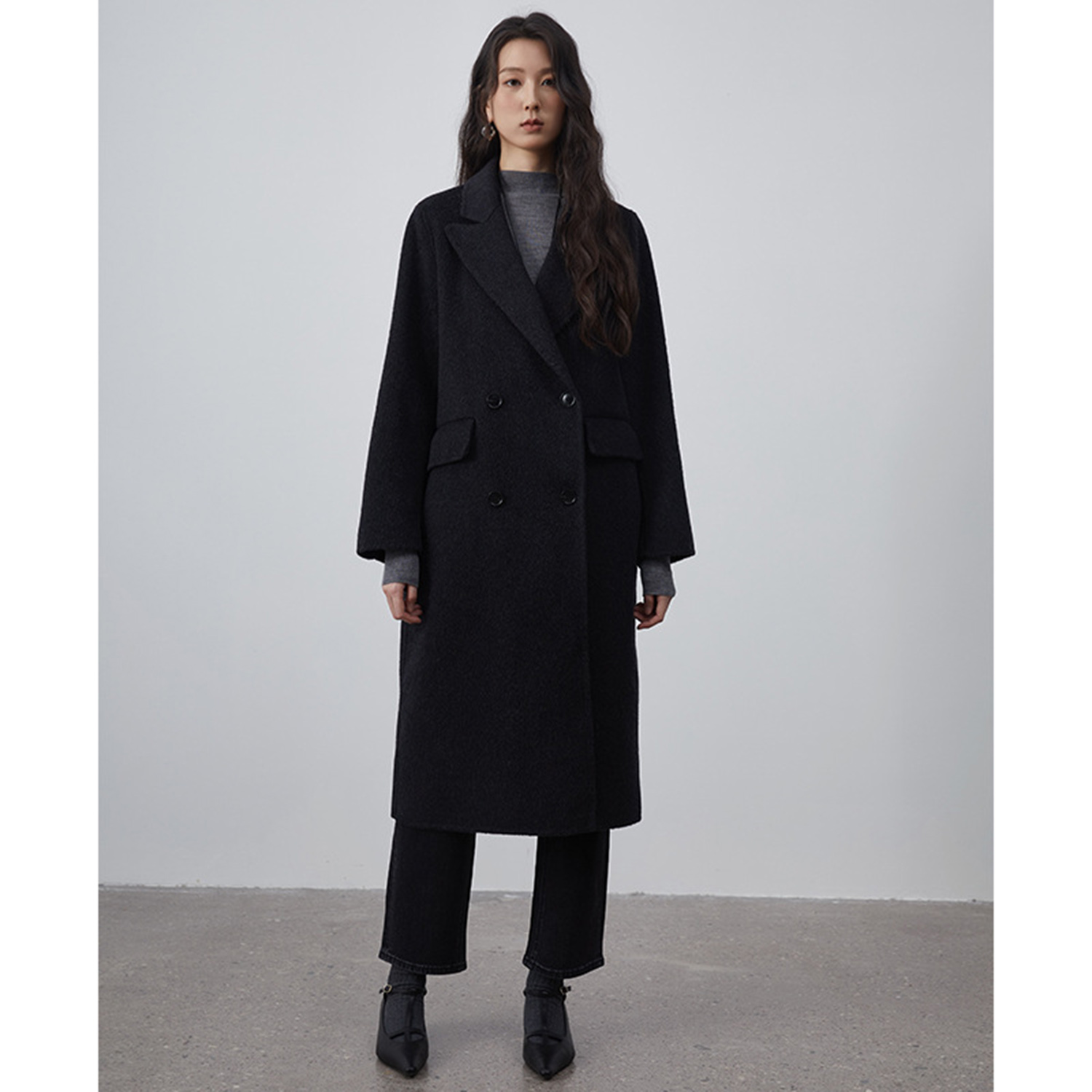 Women'S Fashion Jackets - Damski garnitur Allingentle, długa marynarka, wełniana,