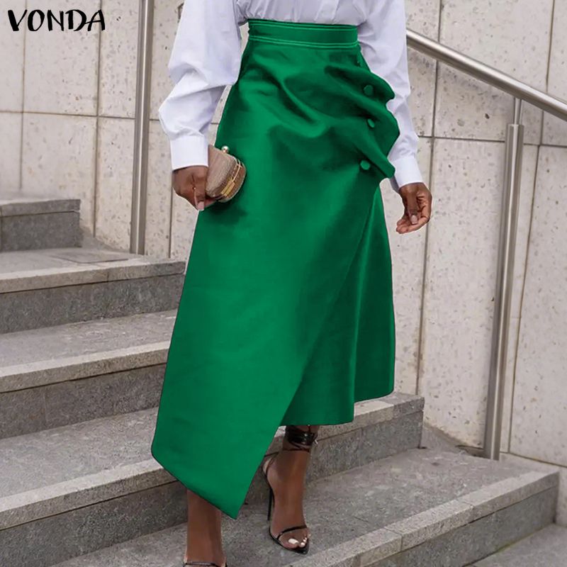 A-Line Skirt Midi - VONDA Plus Size 5XL Eleganckie damskie