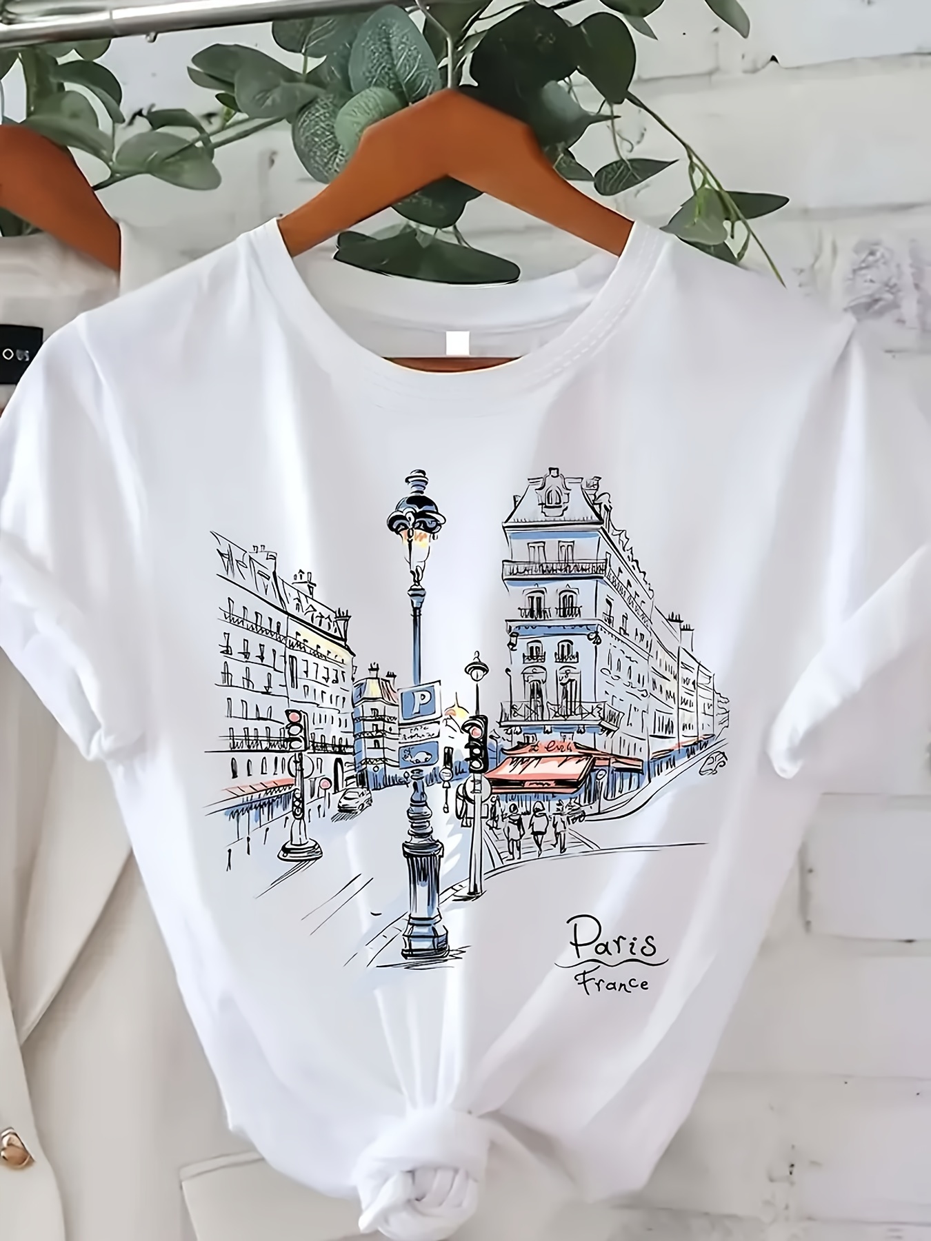 Women'S Fashion Paris - Damska koszulka z nadrukiem ulicy paryskiej