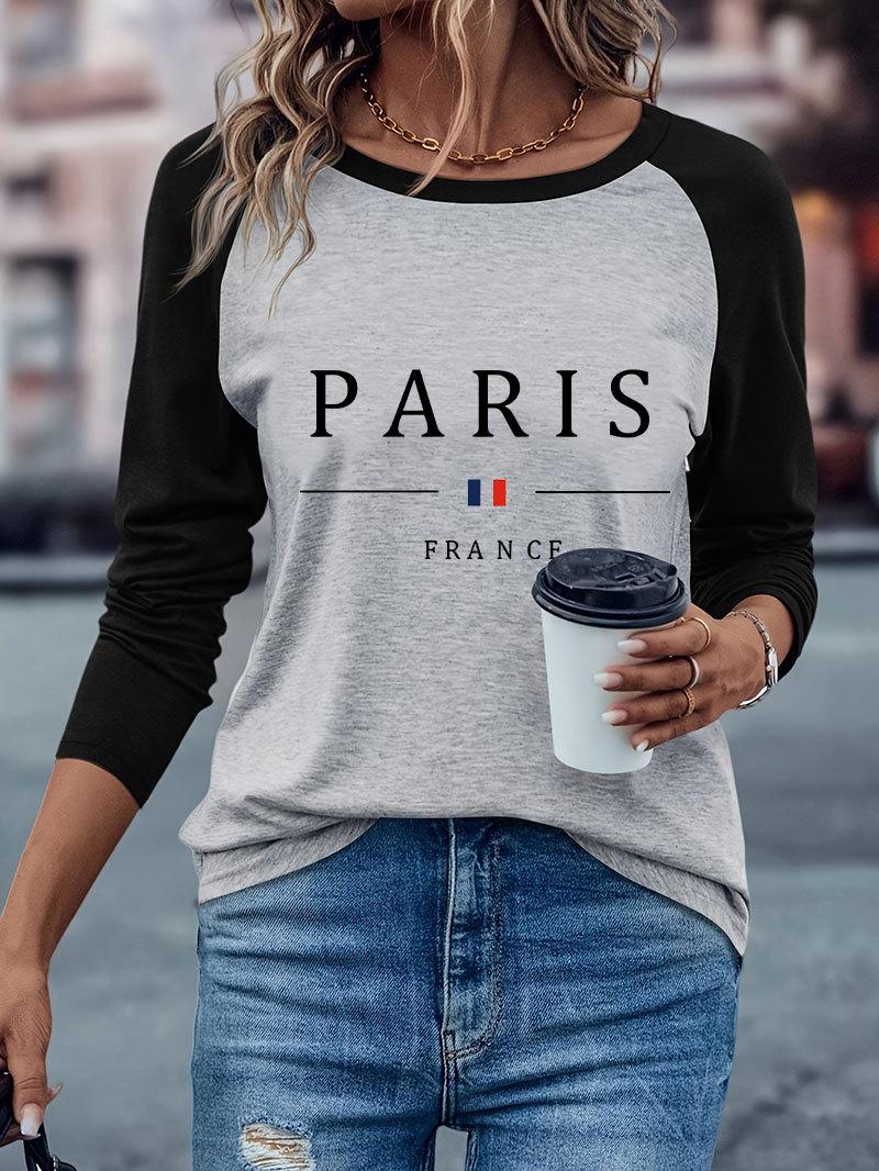 Women'S Fashion Paris - Modna koszulka damska z długim rękawem,
