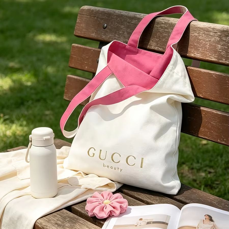 Canvas Tote Bag - Torba GUCCI damska, płócienna torba typu