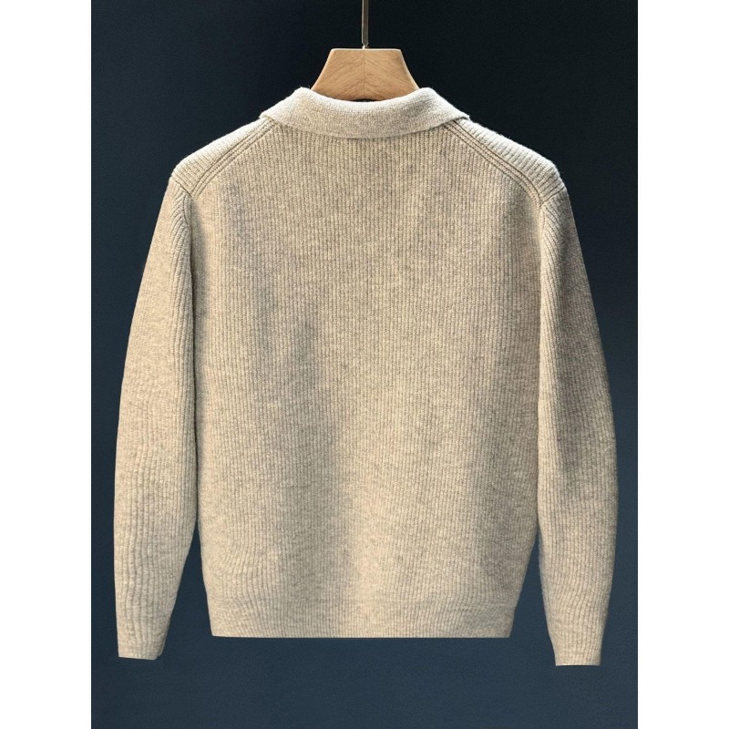 Męski sweter polo z kołnierzyk – Ribbed Knit Sweater recenzja i cena