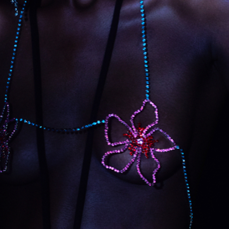Stonefans różowy kwiat pierś ł – Women'S Fashion Harness recenzja i cena
