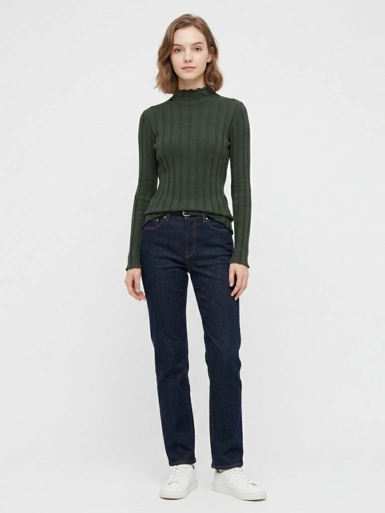 Bawełniany sweter z dekoltem w – Ribbed Knit Sweater recenzja i cena