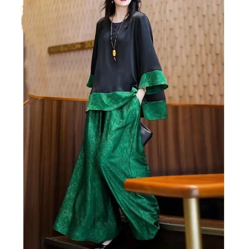 Letni damski luźny satynowy st – Wide Leg Palazzo Pants recenzja i cena