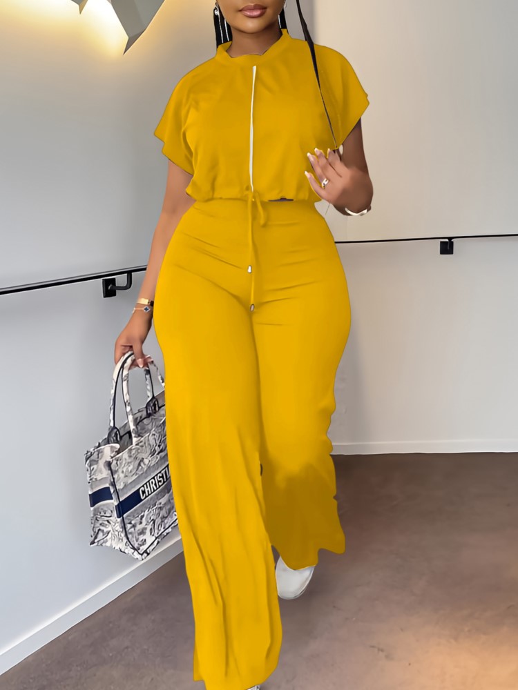 Damski zestaw z krótkim rękawe – Wide Leg Palazzo Pants recenzja i cena