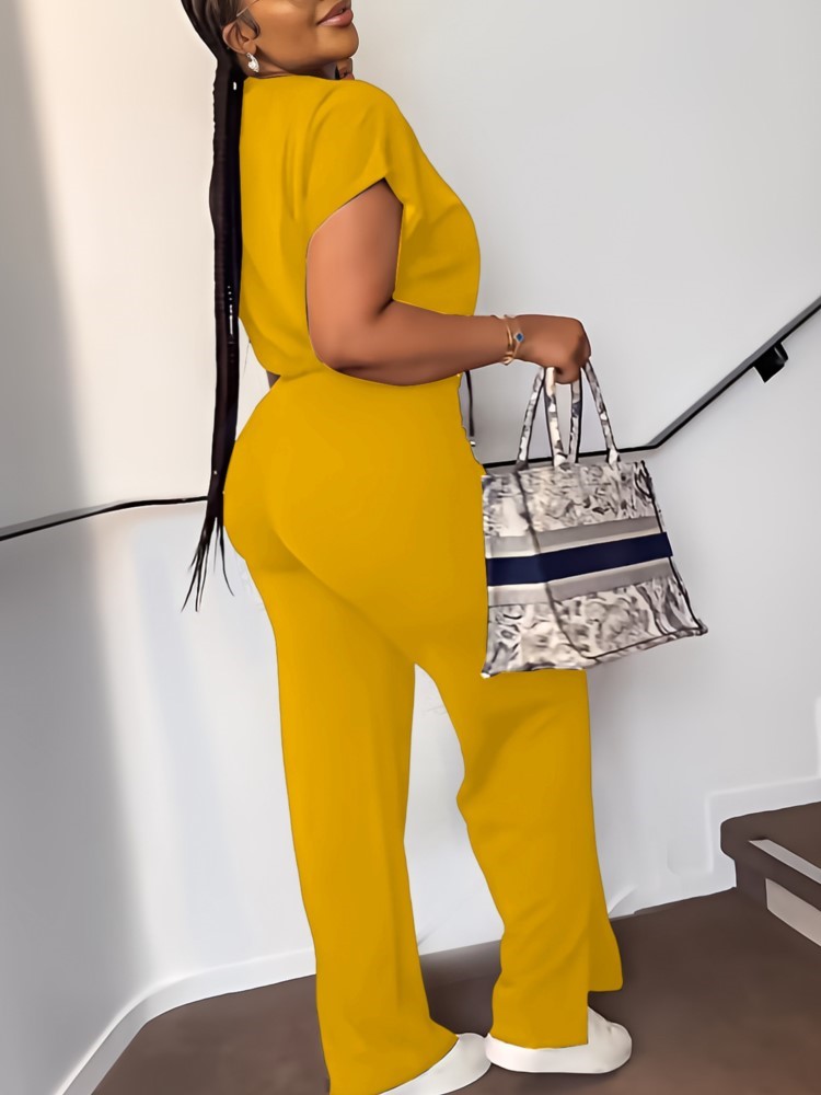 Damski zestaw z krótkim rękawe – Wide Leg Palazzo Pants recenzja i cena
