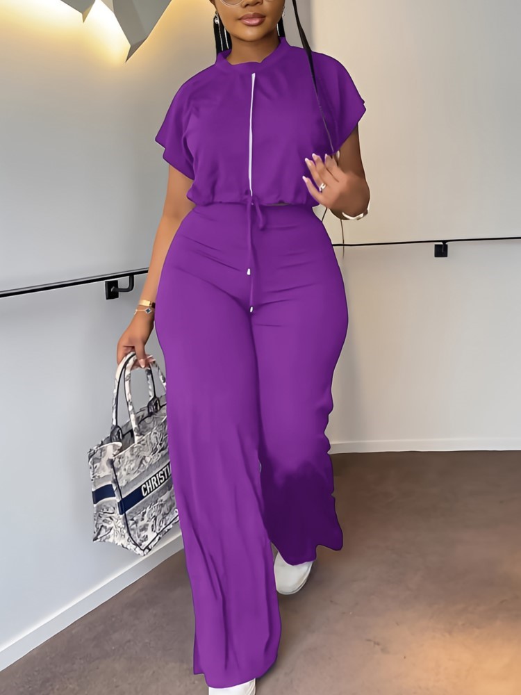 Damski zestaw z krótkim rękawe – Wide Leg Palazzo Pants recenzja i cena