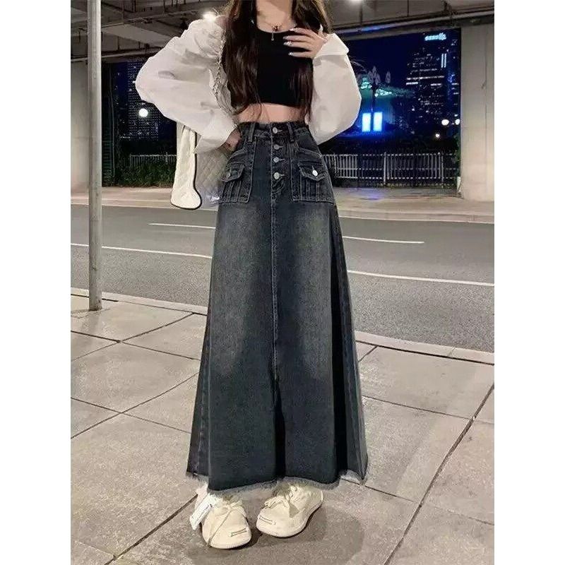 Dżinsowa spódnica midi z wysok – A-Line Skirt Midi recenzja i cena