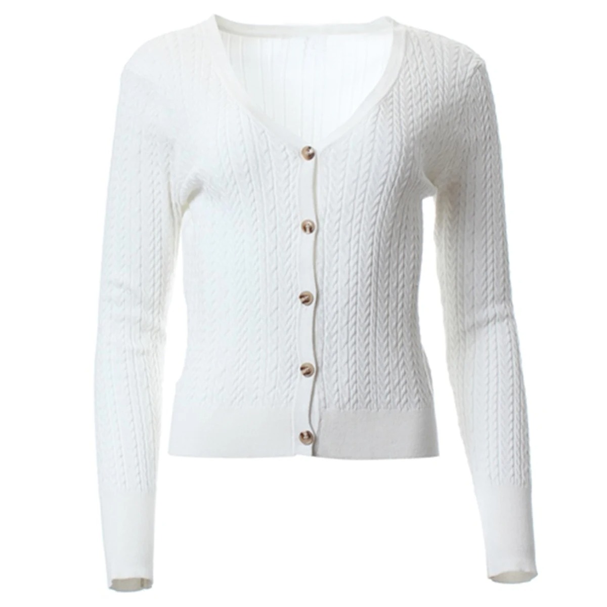 Plus rozmiar damski zapinany n – Ribbed Knit Sweater recenzja i cena