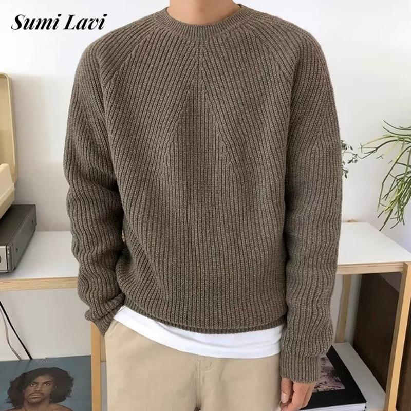 Streetwear Moda Męskie Swetry  – Ribbed Knit Sweater recenzja i cena