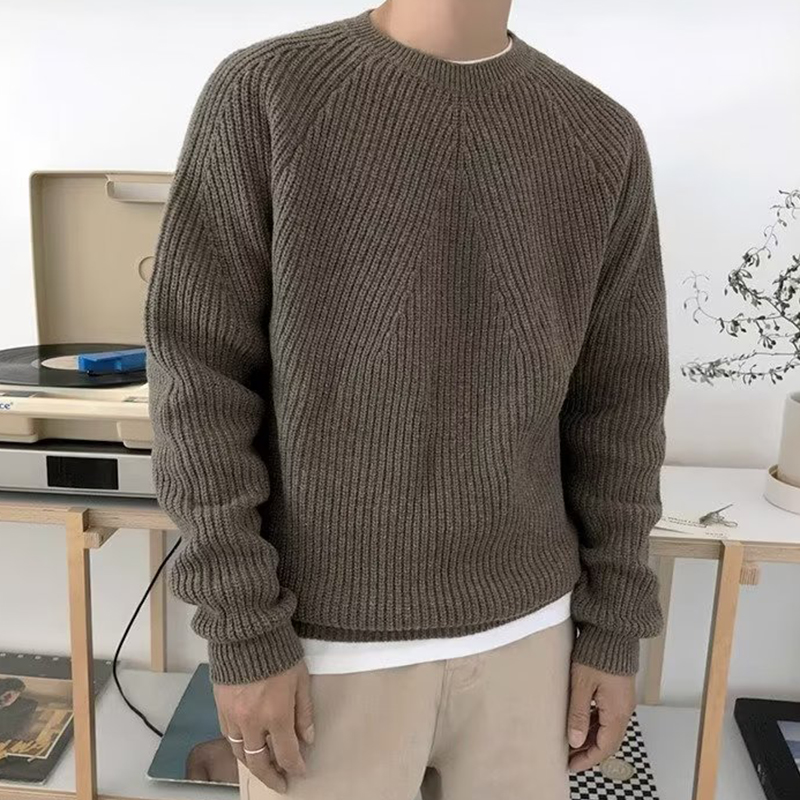 Streetwear Moda Męskie Swetry  – Ribbed Knit Sweater recenzja i cena