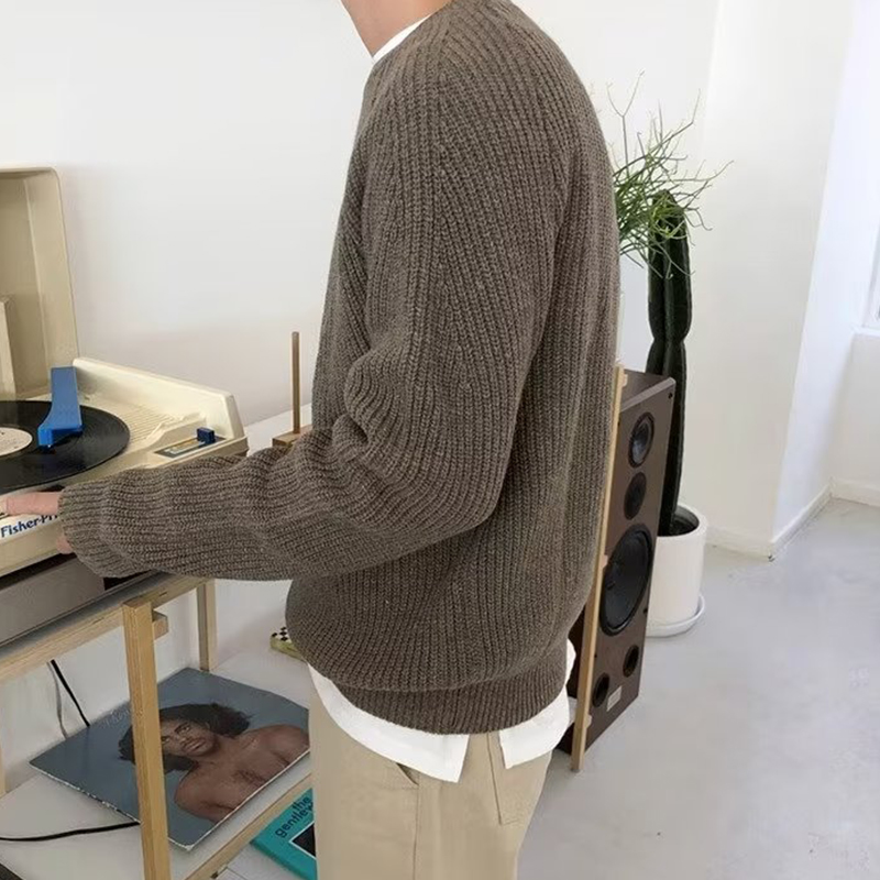 Streetwear Moda Męskie Swetry  – Ribbed Knit Sweater recenzja i cena
