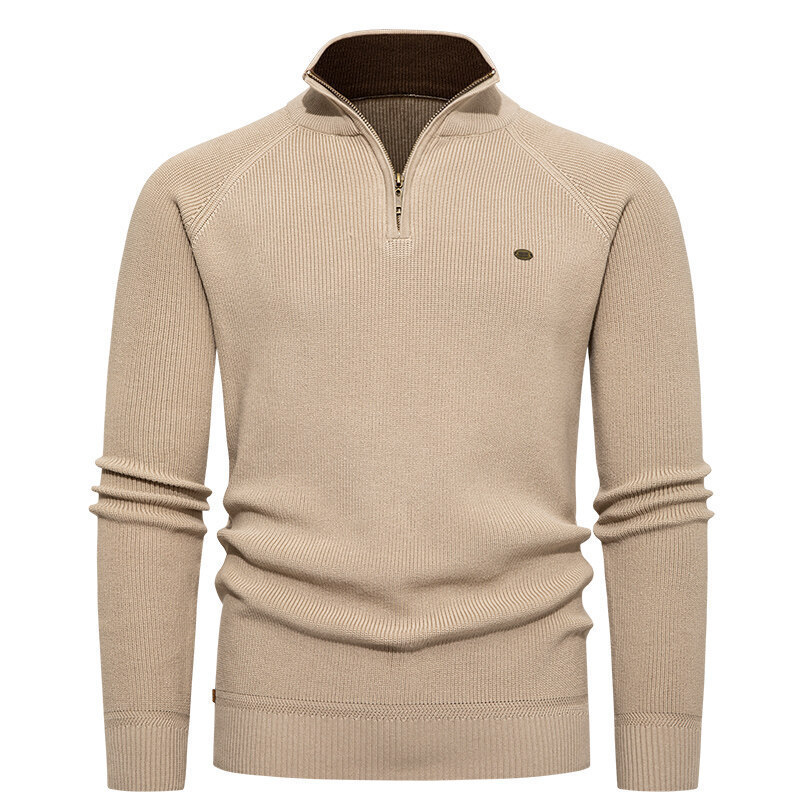 Męski jasnoniebieski sweter z  – Ribbed Knit Sweater recenzja i cena