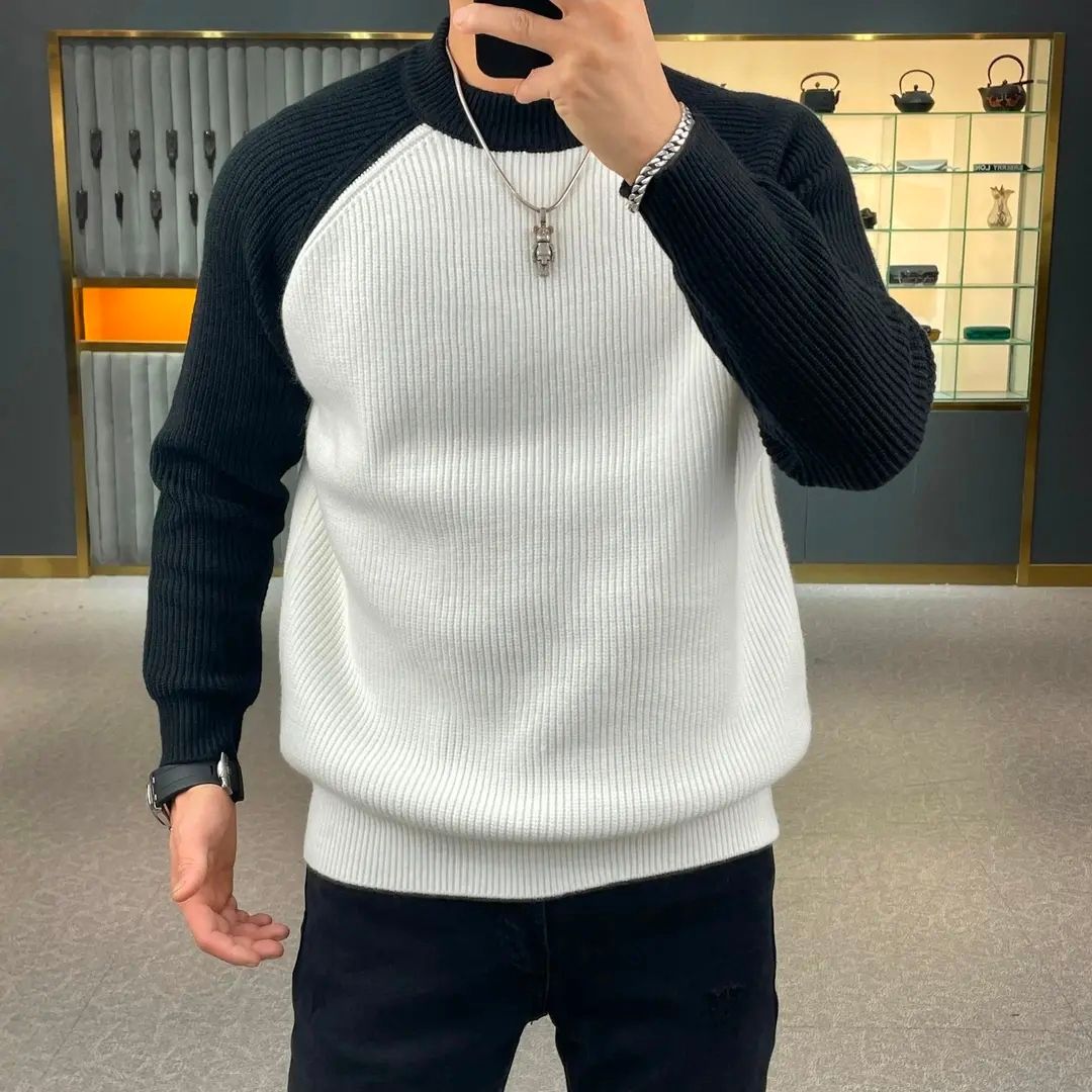 Jesienny i zimowy modny, ciepł – Ribbed Knit Sweater recenzja i cena