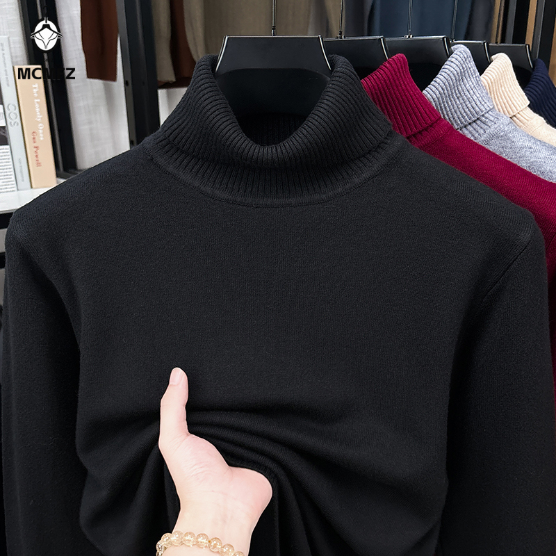 Męski sweter z golfem, luźny k – Ribbed Knit Sweater recenzja i cena