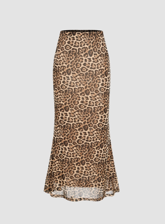 Długa spódnica maxi w panterkę – A-Line Skirt Midi recenzja i cena