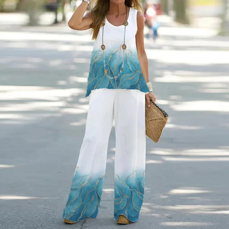 Casualowe zestawy tunika z nad – Wide Leg Palazzo Pants recenzja i cena