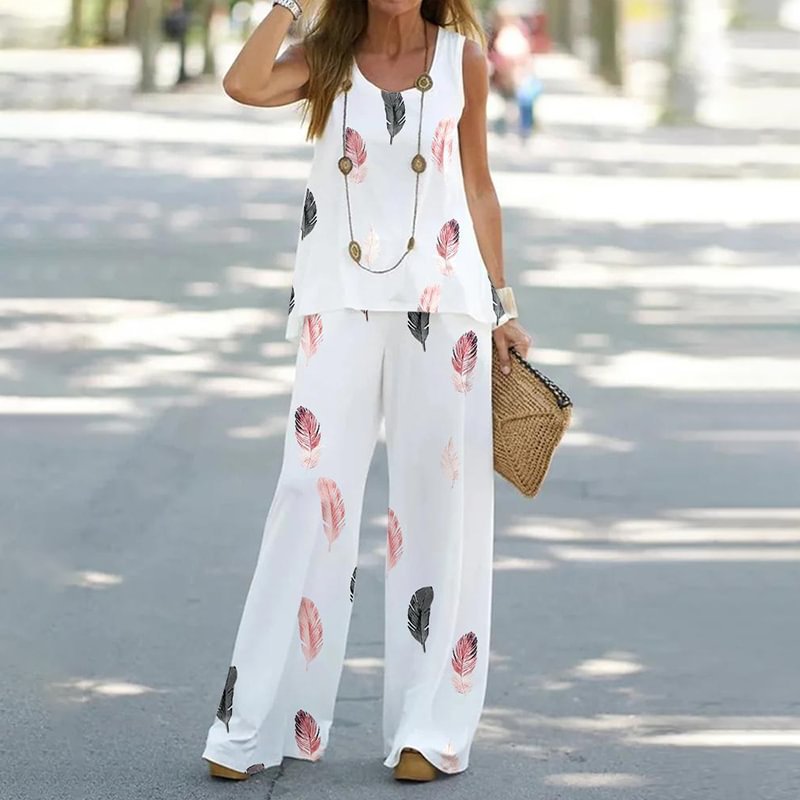 Casualowe zestawy tunika z nad – Wide Leg Palazzo Pants recenzja i cena