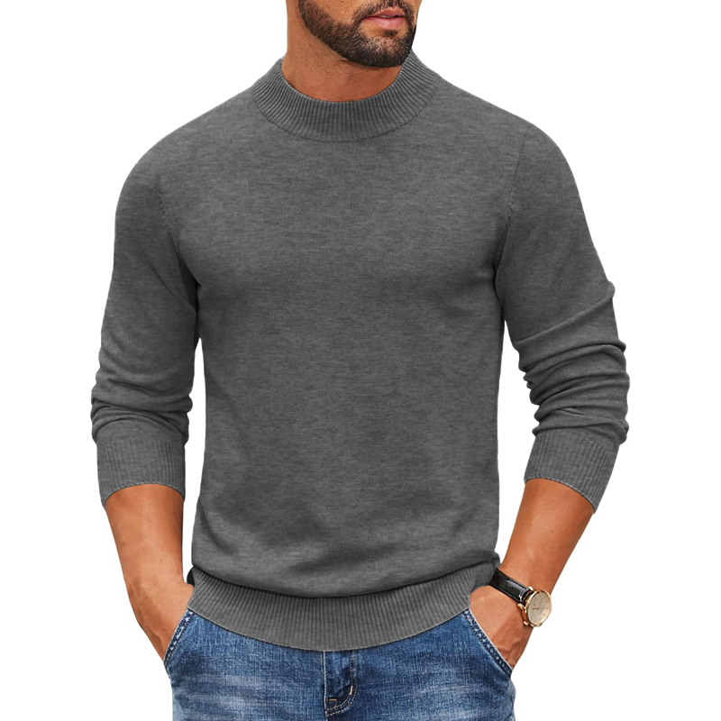 Męski sweter z golfem, prążkow – Ribbed Knit Sweater recenzja i cena