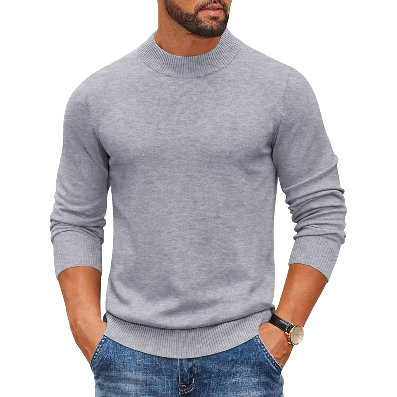 Męski sweter z golfem, prążkow – Ribbed Knit Sweater recenzja i cena