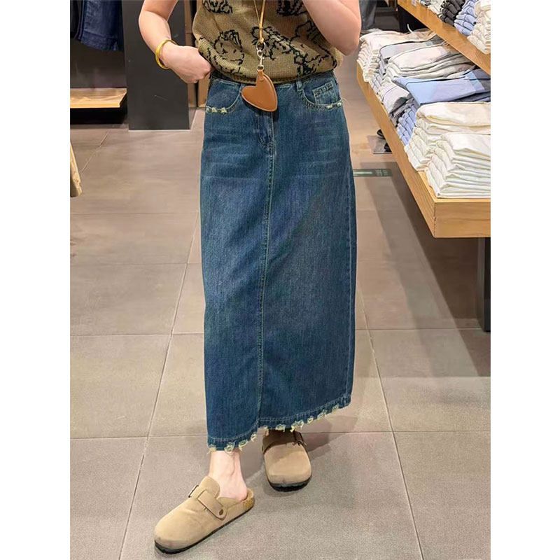 Dżinsowa spódnica z falbanką i – A-Line Skirt Midi recenzja i cena