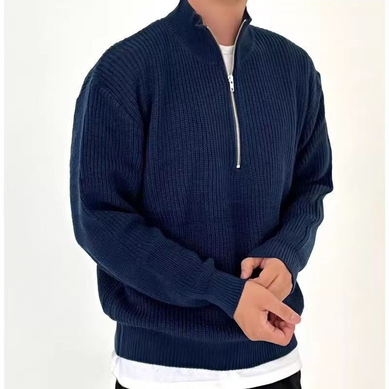 Męska kurtka dzianinowa na jes – Ribbed Knit Sweater recenzja i cena