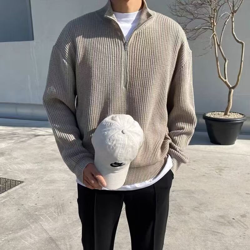 Męska kurtka dzianinowa na jes – Ribbed Knit Sweater recenzja i cena