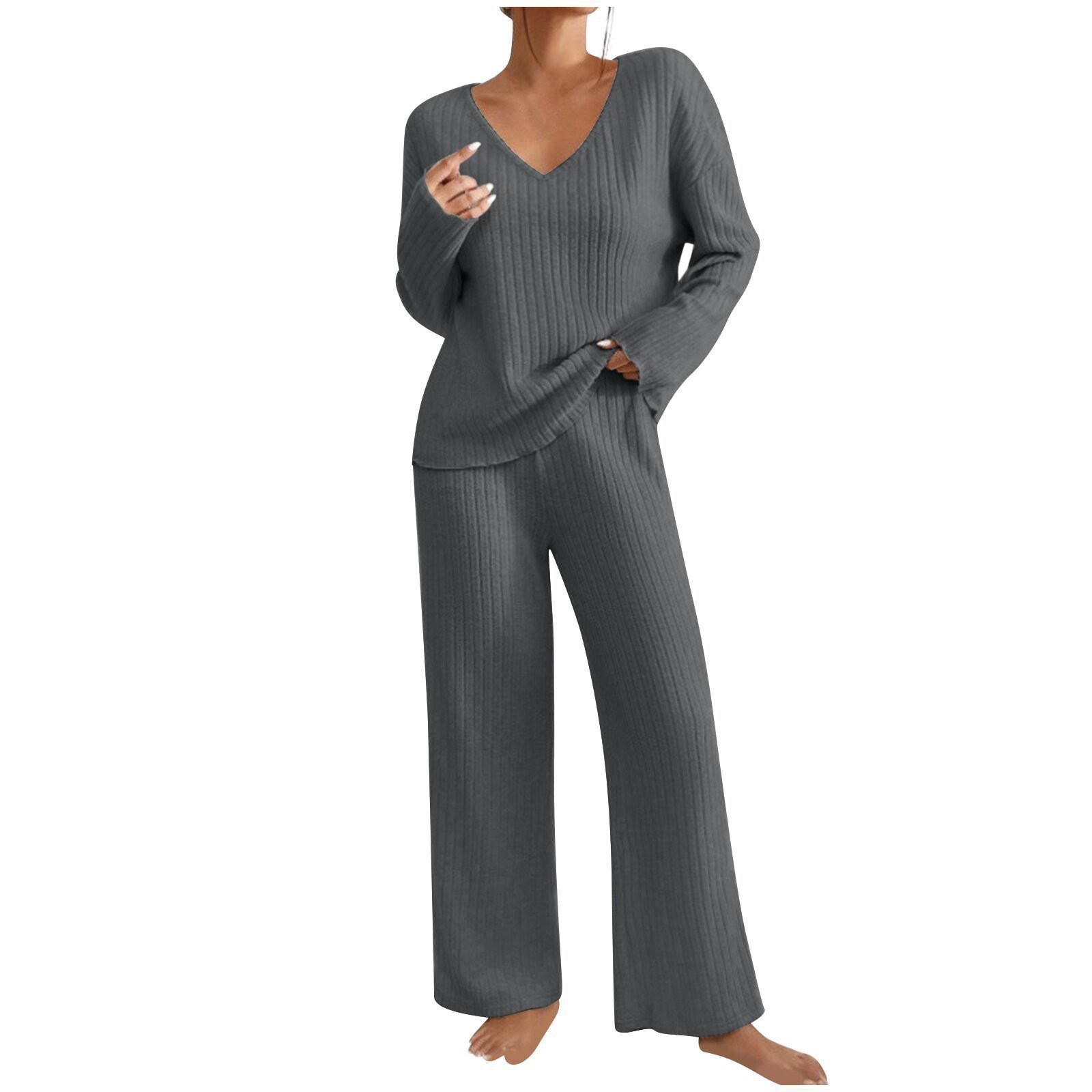 Damski jesienny sweter z dekol – Ribbed Knit Sweater recenzja i cena