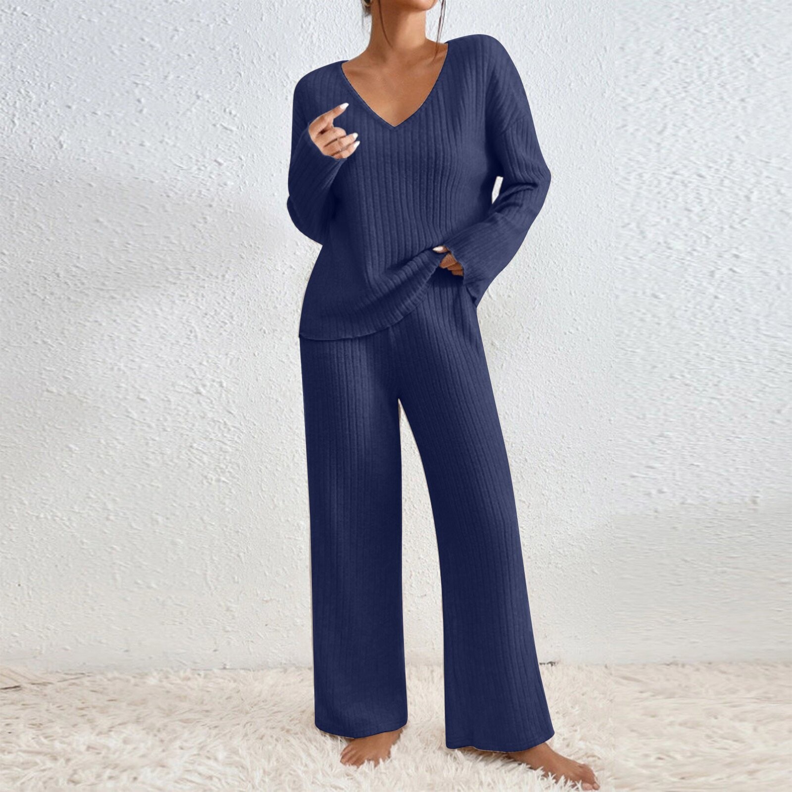 Damski jesienny sweter z dekol – Ribbed Knit Sweater recenzja i cena